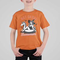 Hot Ghoul Summer T Shirt For Kid Retro Pin Up Witch Summerween Summer Beach Halloween Vibes