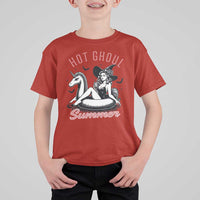 Hot Ghoul Summer T Shirt For Kid Retro Pin Up Witch Summerween Summer Beach Halloween Vibes
