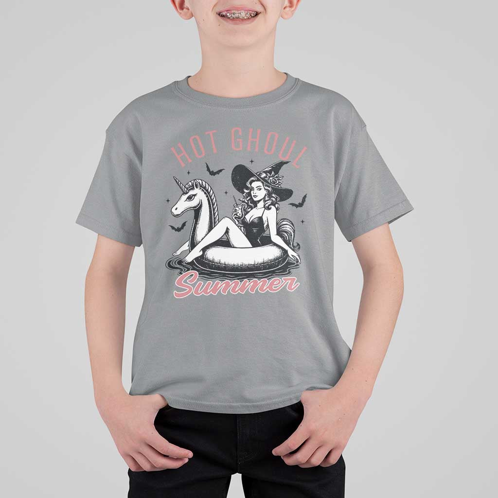 Hot Ghoul Summer T Shirt For Kid Retro Pin Up Witch Summerween Summer Beach Halloween Vibes