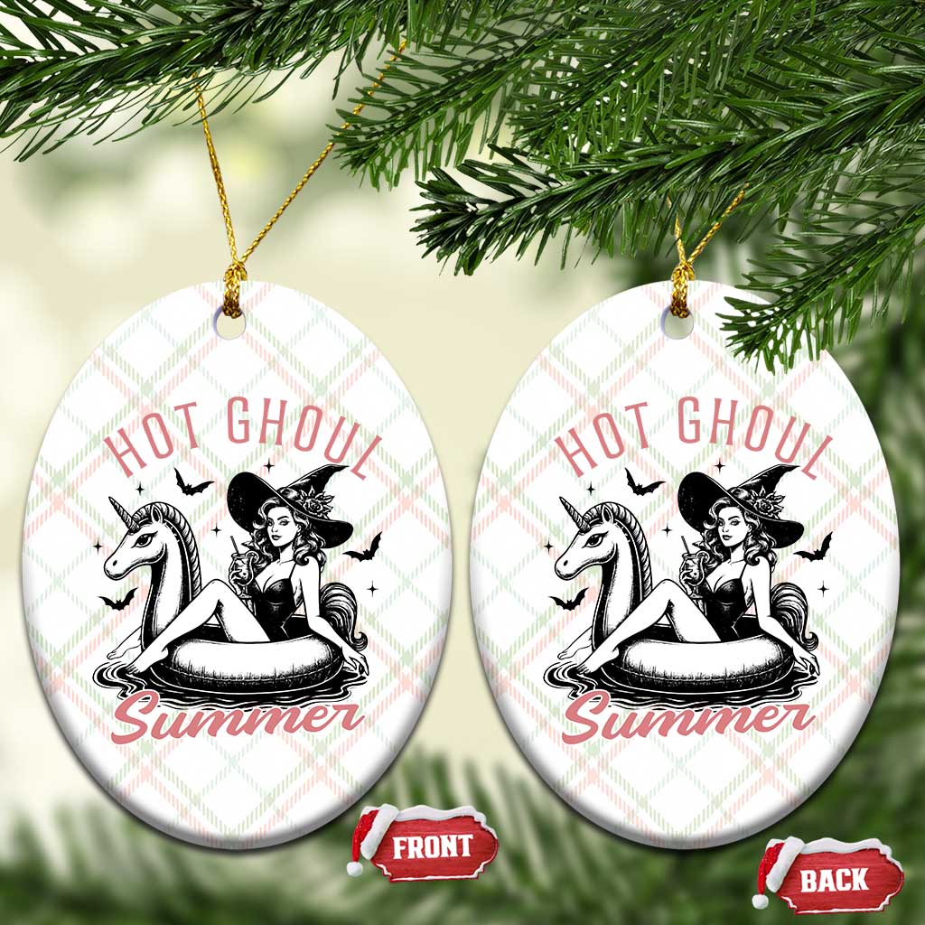 Hot Ghoul Summer Ceramic Ornament Retro Pin Up Witch Summerween Summer Beach Halloween Vibes