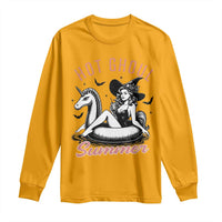 Hot Ghoul Summer Long Sleeve Shirt Retro Pin Up Witch Summerween Summer Beach Halloween Vibes