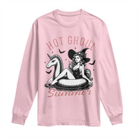 Hot Ghoul Summer Long Sleeve Shirt Retro Pin Up Witch Summerween Summer Beach Halloween Vibes