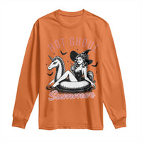 Hot Ghoul Summer Long Sleeve Shirt Retro Pin Up Witch Summerween Summer Beach Halloween Vibes