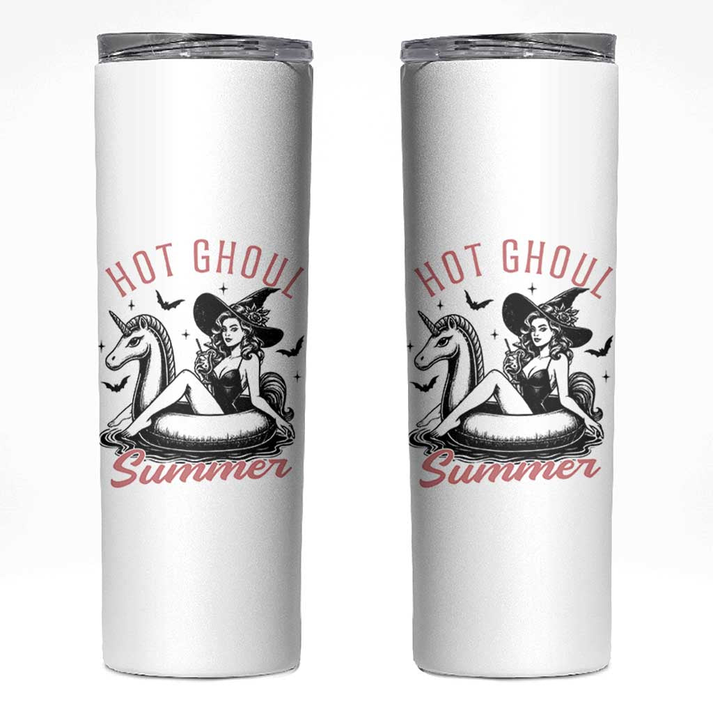 Hot Ghoul Summer Skinny Tumbler Retro Pin Up Witch Summerween Summer Beach Halloween Vibes