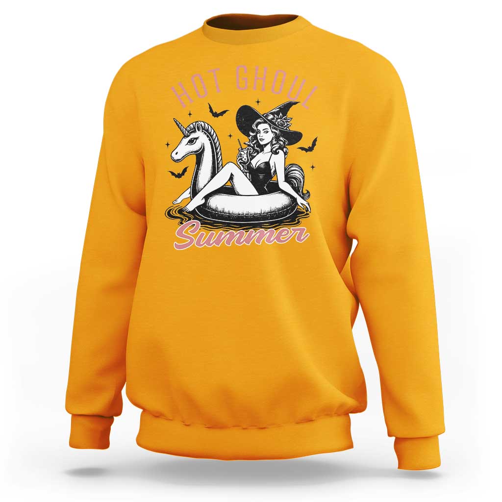 Hot Ghoul Summer Sweatshirt Retro Pin Up Witch Summerween Summer Beach Halloween Vibes
