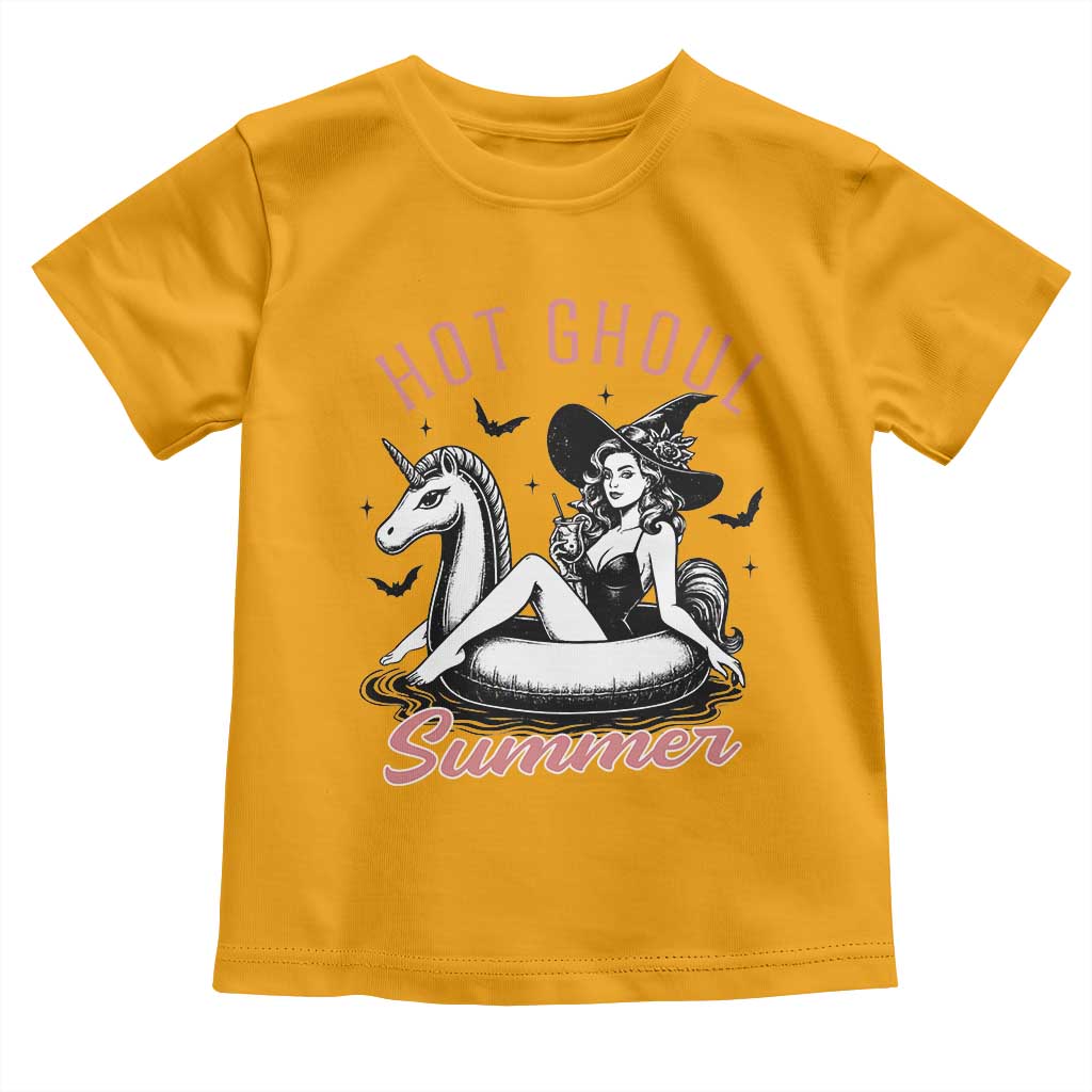 Hot Ghoul Summer Toddler T Shirt Retro Pin Up Witch Summerween Summer Beach Halloween Vibes
