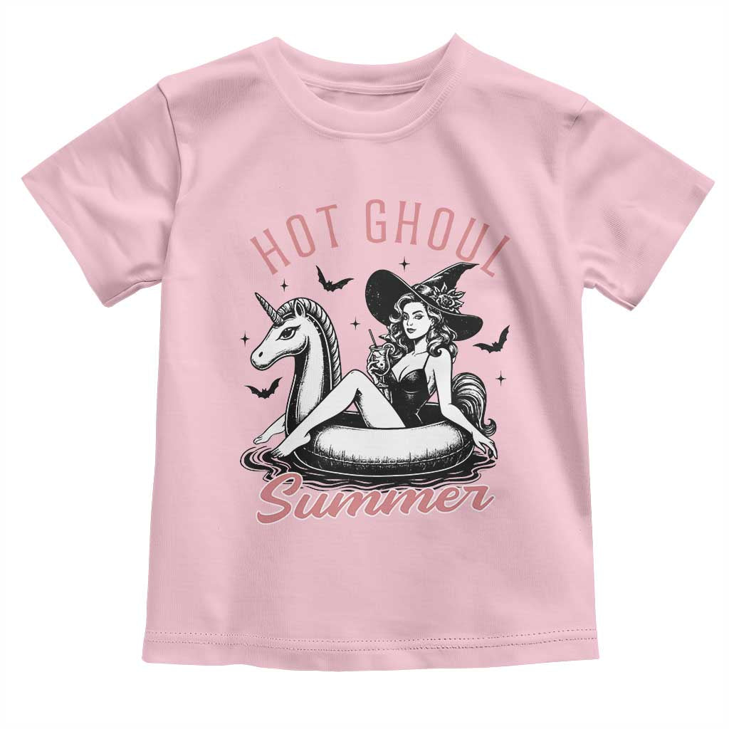 Hot Ghoul Summer Toddler T Shirt Retro Pin Up Witch Summerween Summer Beach Halloween Vibes