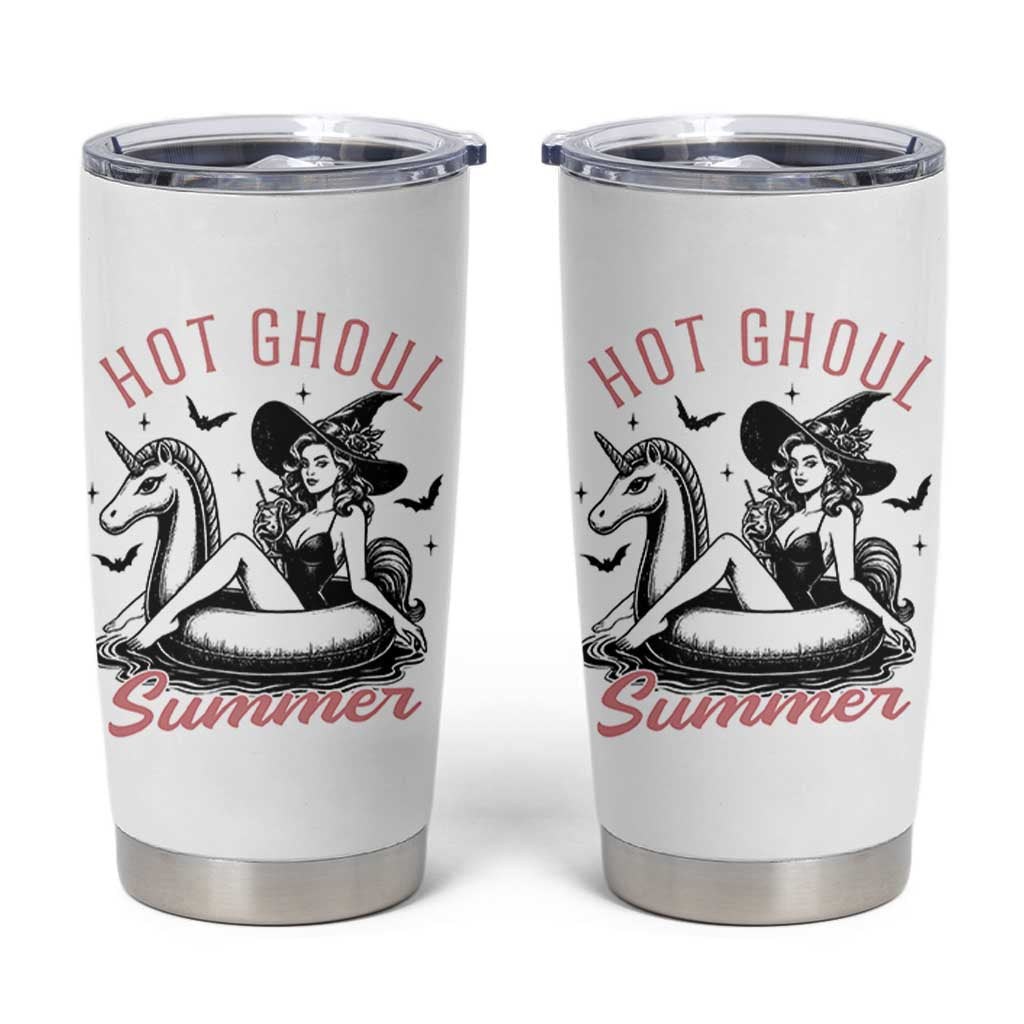 Hot Ghoul Summer Tumbler Cup Retro Pin Up Witch Summerween Summer Beach Halloween Vibes