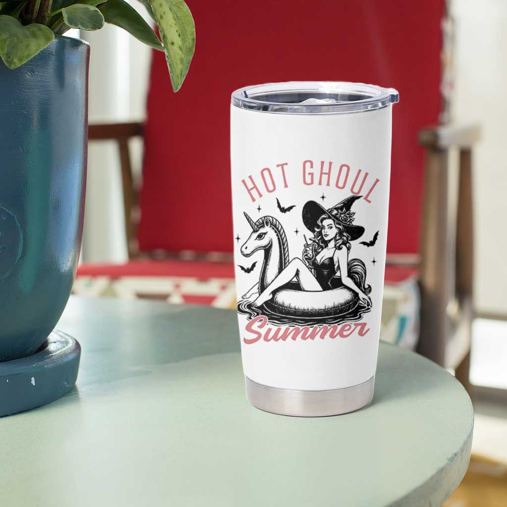 Hot Ghoul Summer Tumbler Cup Retro Pin Up Witch Summerween Summer Beach Halloween Vibes