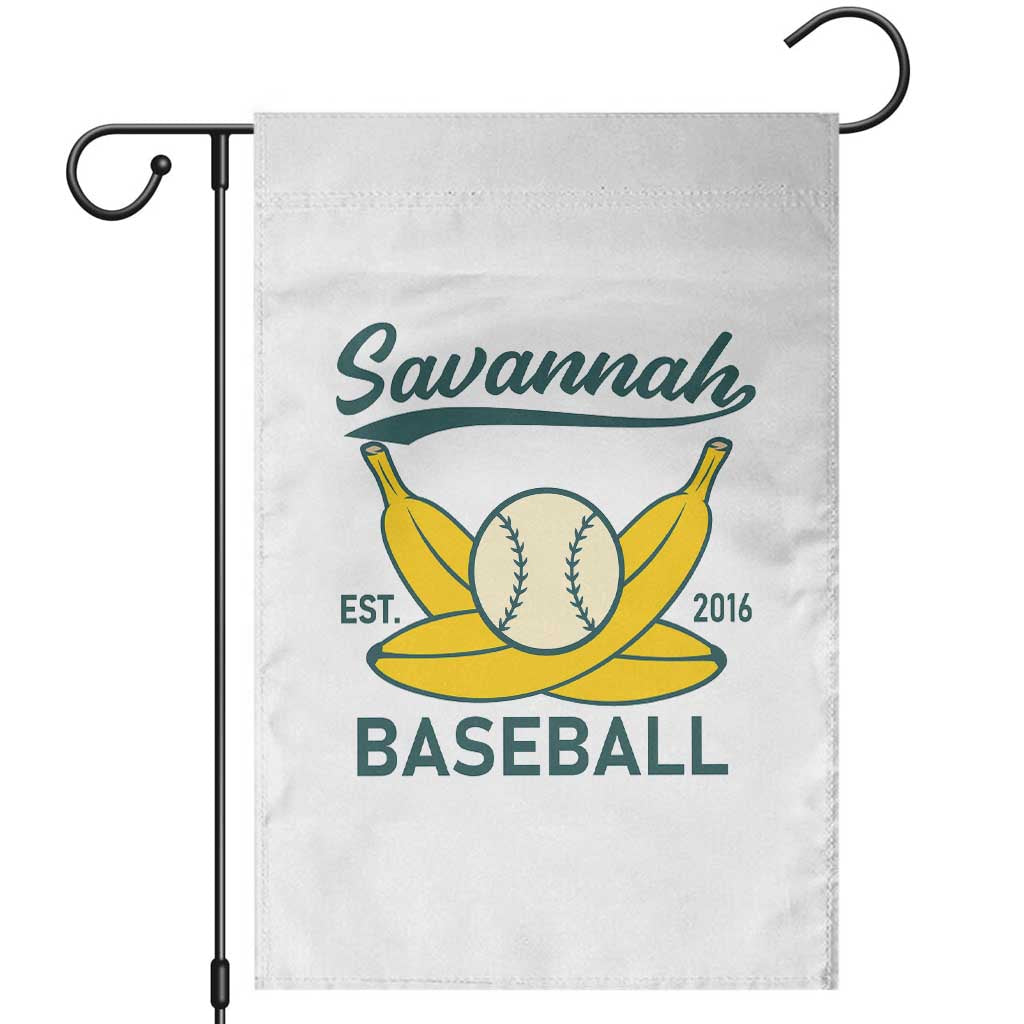 Retro Savannah Baseball Est. 2016 Garden Flag Funny Banana and Ball Vintage Sports - Wonder Print Shop
