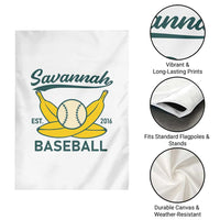 Retro Savannah Baseball Est. 2016 Garden Flag Funny Banana and Ball Vintage Sports - Wonder Print Shop