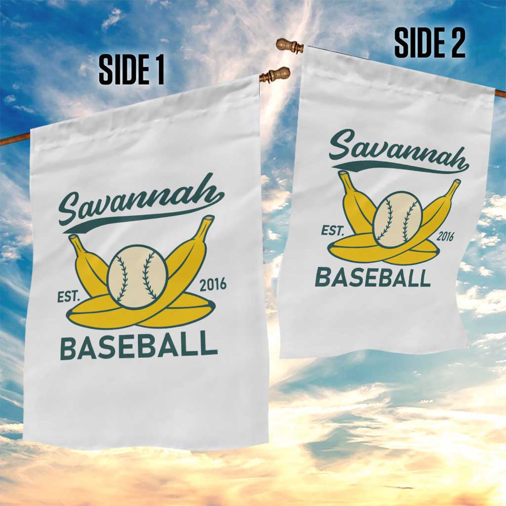 Retro Savannah Baseball Est. 2016 Garden Flag Funny Banana and Ball Vintage Sports - Wonder Print Shop