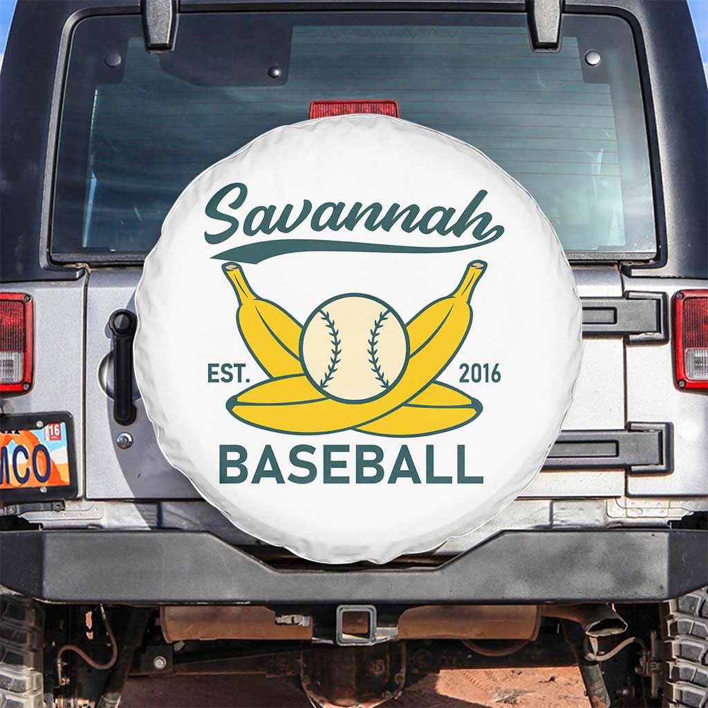 Retro Savannah Baseball Est. 2016 Spare Tire Cover Funny Banana and Ball Vintage Sports - Wonder Print Shop