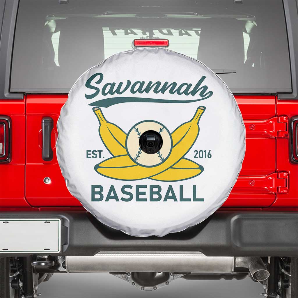Retro Savannah Baseball Est. 2016 Spare Tire Cover Funny Banana and Ball Vintage Sports - Wonder Print Shop