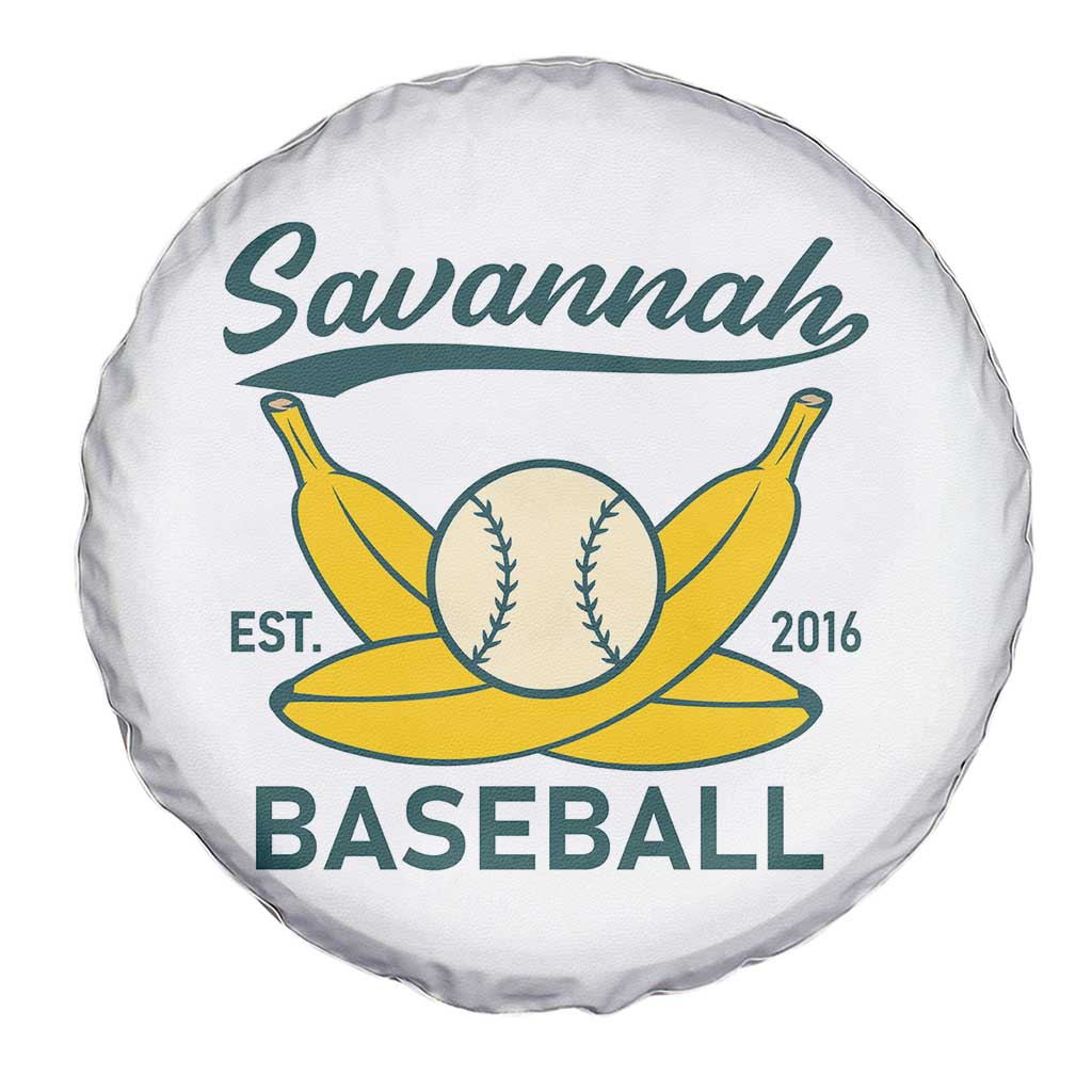 Retro Savannah Baseball Est. 2016 Spare Tire Cover Funny Banana and Ball Vintage Sports - Wonder Print Shop