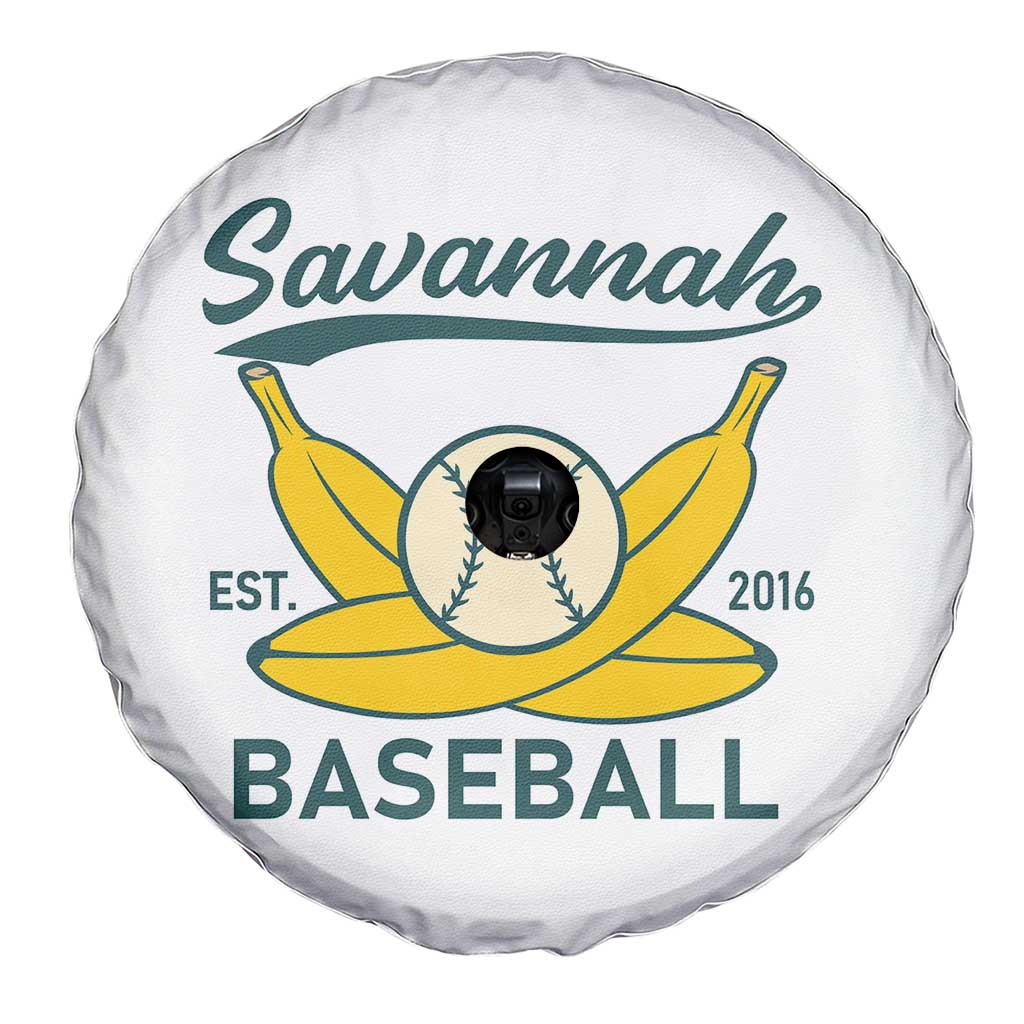 Retro Savannah Baseball Est. 2016 Spare Tire Cover Funny Banana and Ball Vintage Sports - Wonder Print Shop