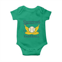 Retro Savannah Baseball Est. 2016 Baby Onesie Funny Banana and Ball Vintage Sports - Wonder Print Shop