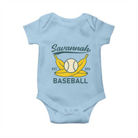 Retro Savannah Baseball Est. 2016 Baby Onesie Funny Banana and Ball Vintage Sports - Wonder Print Shop