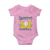 Retro Savannah Baseball Est. 2016 Baby Onesie Funny Banana and Ball Vintage Sports - Wonder Print Shop