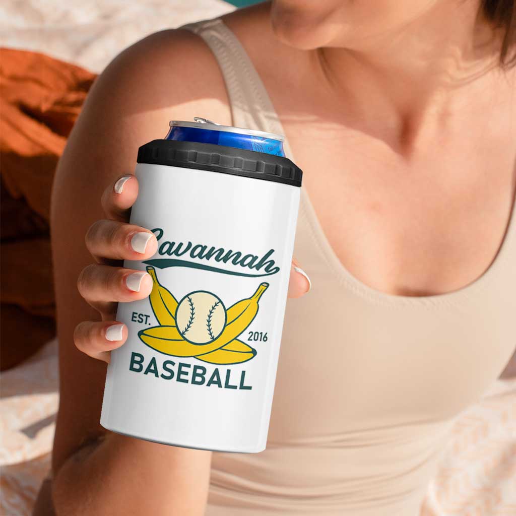 Retro Savannah Baseball Est. 2016 4 in 1 Can Cooler Tumbler Funny Banana and Ball Vintage Sports - Wonder Print Shop