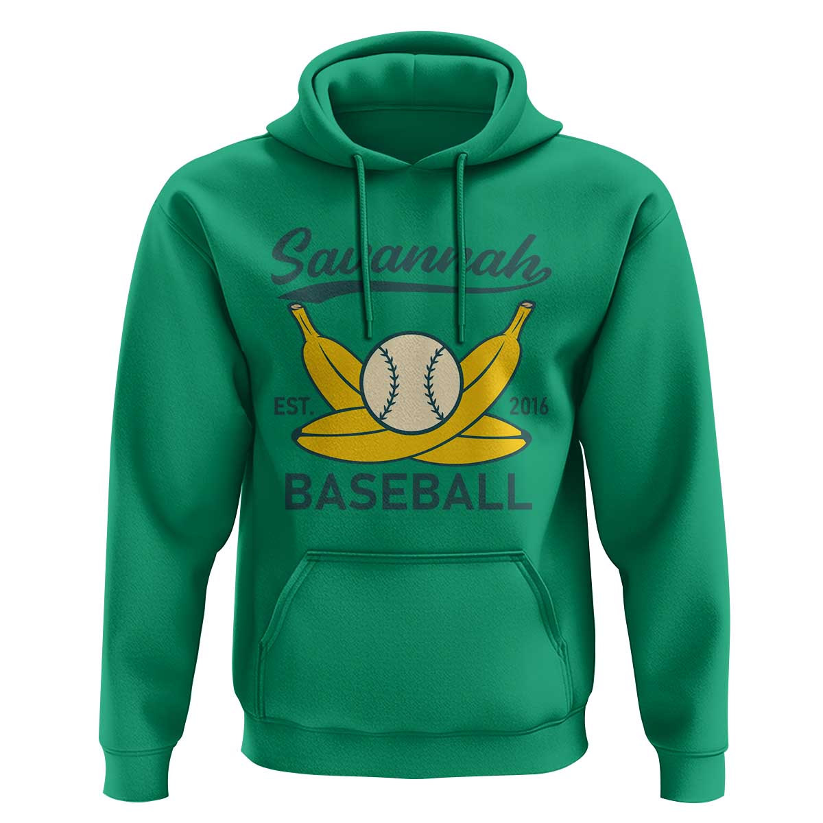 Retro Savannah Baseball Est. 2016 Hoodie Funny Banana and Ball Vintage Sports - Wonder Print Shop