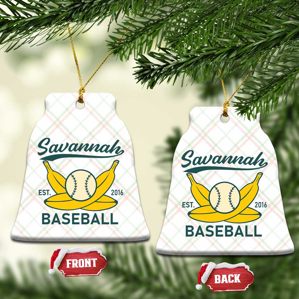 Retro Savannah Baseball Est. 2016 Ceramic Ornament Funny Banana and Ball Vintage Sports - Wonder Print Shop