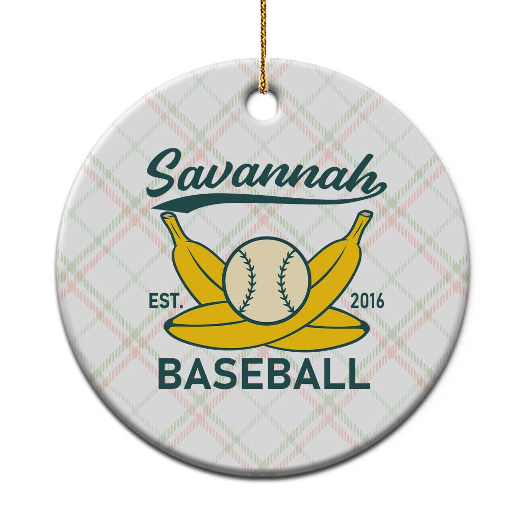Retro Savannah Baseball Est. 2016 Ceramic Ornament Funny Banana and Ball Vintage Sports - Wonder Print Shop