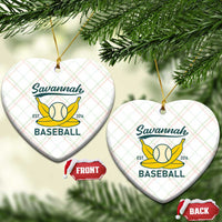 Retro Savannah Baseball Est. 2016 Ceramic Ornament Funny Banana and Ball Vintage Sports - Wonder Print Shop