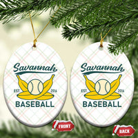 Retro Savannah Baseball Est. 2016 Ceramic Ornament Funny Banana and Ball Vintage Sports - Wonder Print Shop