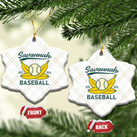 Retro Savannah Baseball Est. 2016 Ceramic Ornament Funny Banana and Ball Vintage Sports - Wonder Print Shop