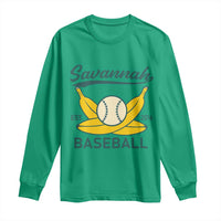 Retro Savannah Baseball Est. 2016 Long Sleeve Shirt Funny Banana and Ball Vintage Sports - Wonder Print Shop