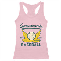 Retro Savannah Baseball Est. 2016 Racerback Tank Top Funny Banana and Ball Vintage Sports - Wonder Print Shop