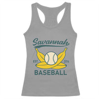 Retro Savannah Baseball Est. 2016 Racerback Tank Top Funny Banana and Ball Vintage Sports - Wonder Print Shop