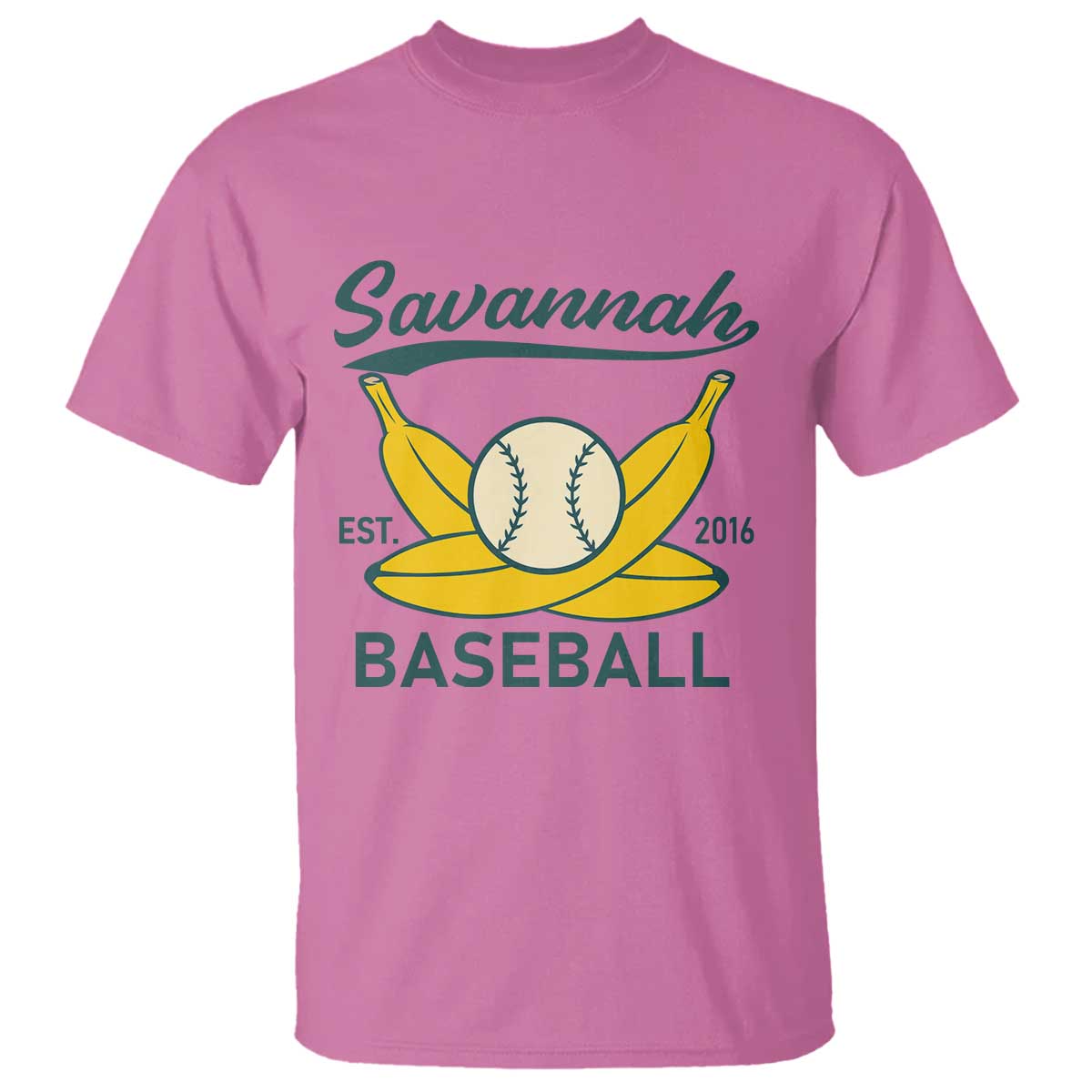 Retro Savannah Baseball Est. 2016 T Shirt Funny Banana and Ball Vintage Sports - Wonder Print Shop