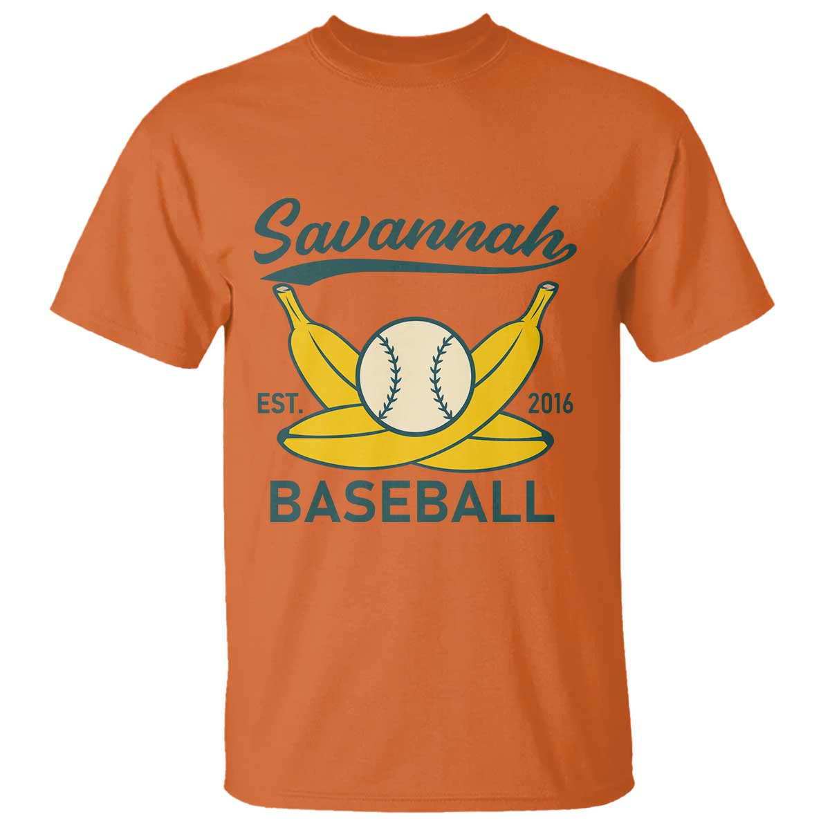 Retro Savannah Baseball Est. 2016 T Shirt Funny Banana and Ball Vintage Sports - Wonder Print Shop