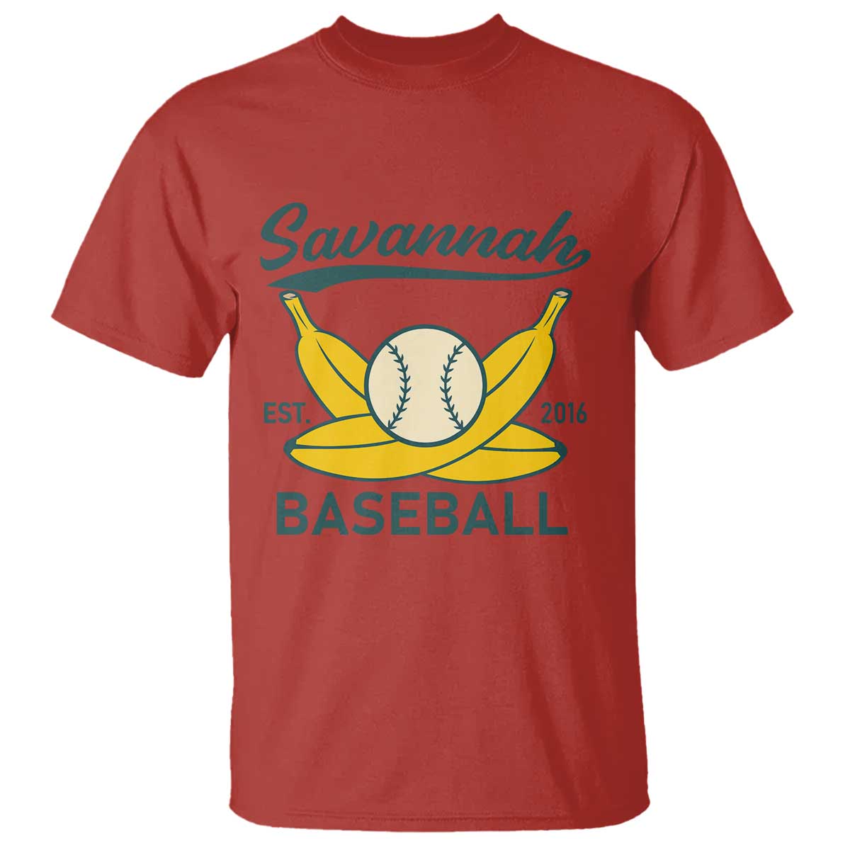 Retro Savannah Baseball Est. 2016 T Shirt Funny Banana and Ball Vintage Sports - Wonder Print Shop