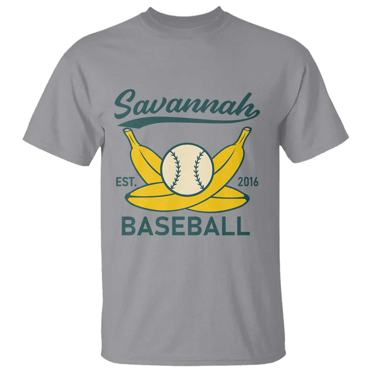 Retro Savannah Baseball Est. 2016 T Shirt Funny Banana and Ball Vintage Sports - Wonder Print Shop