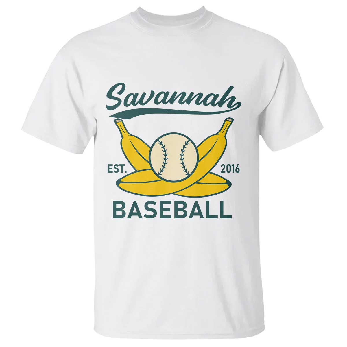 Retro Savannah Baseball Est. 2016 T Shirt Funny Banana and Ball Vintage Sports - Wonder Print Shop