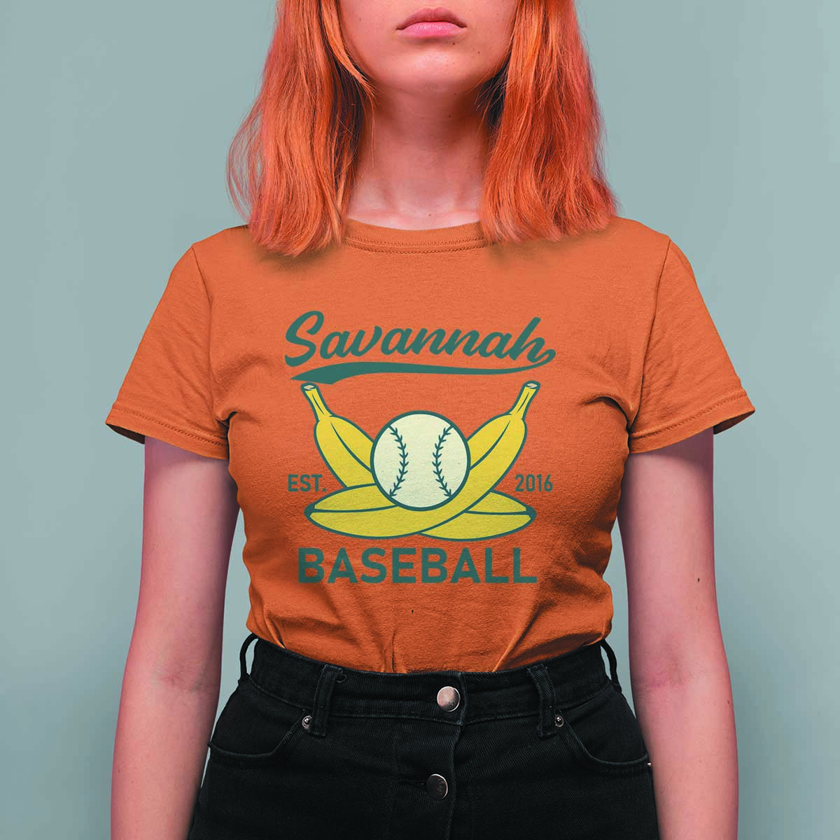 Retro Savannah Baseball Est. 2016 T Shirt For Women Funny Banana and Ball Vintage Sports - Wonder Print Shop