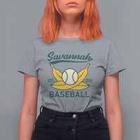 Retro Savannah Baseball Est. 2016 T Shirt For Women Funny Banana and Ball Vintage Sports - Wonder Print Shop