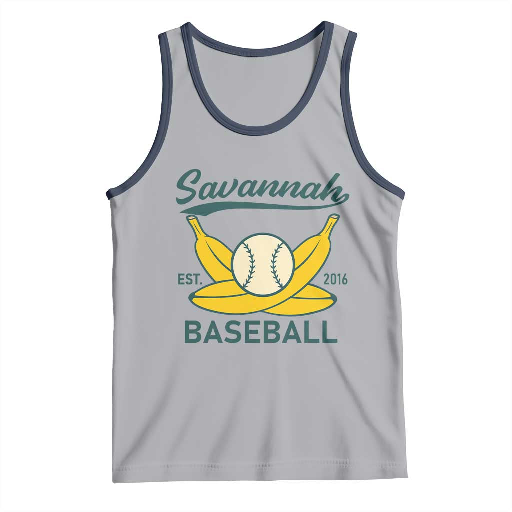 Retro Savannah Baseball Est. 2016 Tank Top Funny Banana and Ball Vintage Sports - Wonder Print Shop