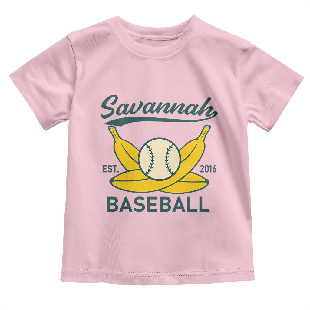 Retro Savannah Baseball Est. 2016 Toddler T Shirt Funny Banana and Ball Vintage Sports - Wonder Print Shop