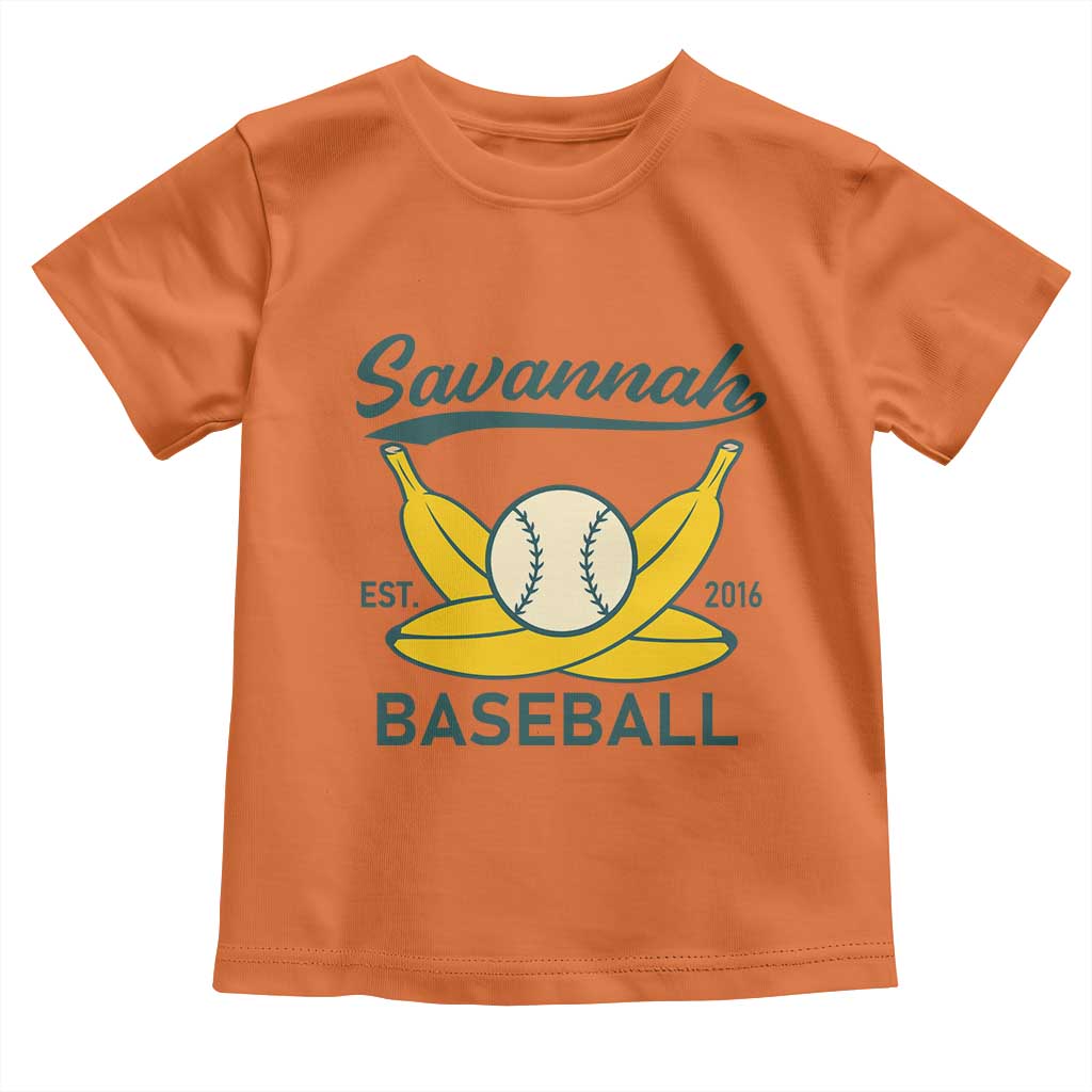 Retro Savannah Baseball Est. 2016 Toddler T Shirt Funny Banana and Ball Vintage Sports - Wonder Print Shop