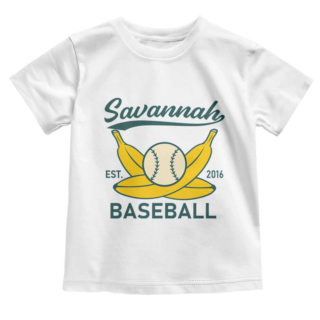 Retro Savannah Baseball Est. 2016 Toddler T Shirt Funny Banana and Ball Vintage Sports - Wonder Print Shop