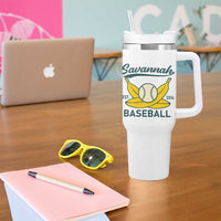 Retro Savannah Baseball Est. 2016 Tumbler With Handle Funny Banana and Ball Vintage Sports - Wonder Print Shop