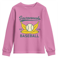 Retro Savannah Baseball Est. 2016 Youth Sweatshirt Funny Banana and Ball Vintage Sports - Wonder Print Shop