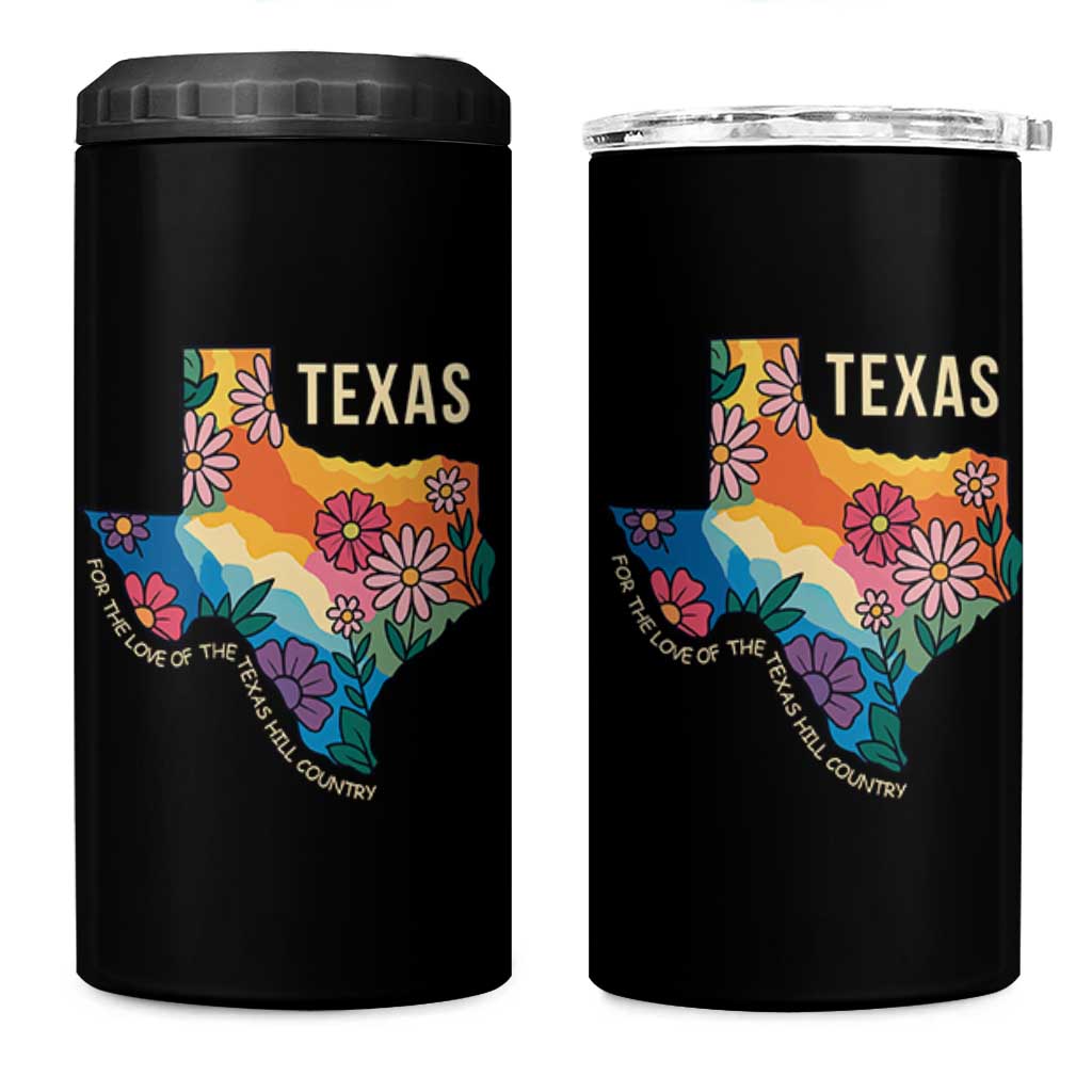 Texas Floral Boho 4 in 1 Can Cooler Tumbler For the Love of the Texas Hill Country Southern Pride - Wonder Print Shop