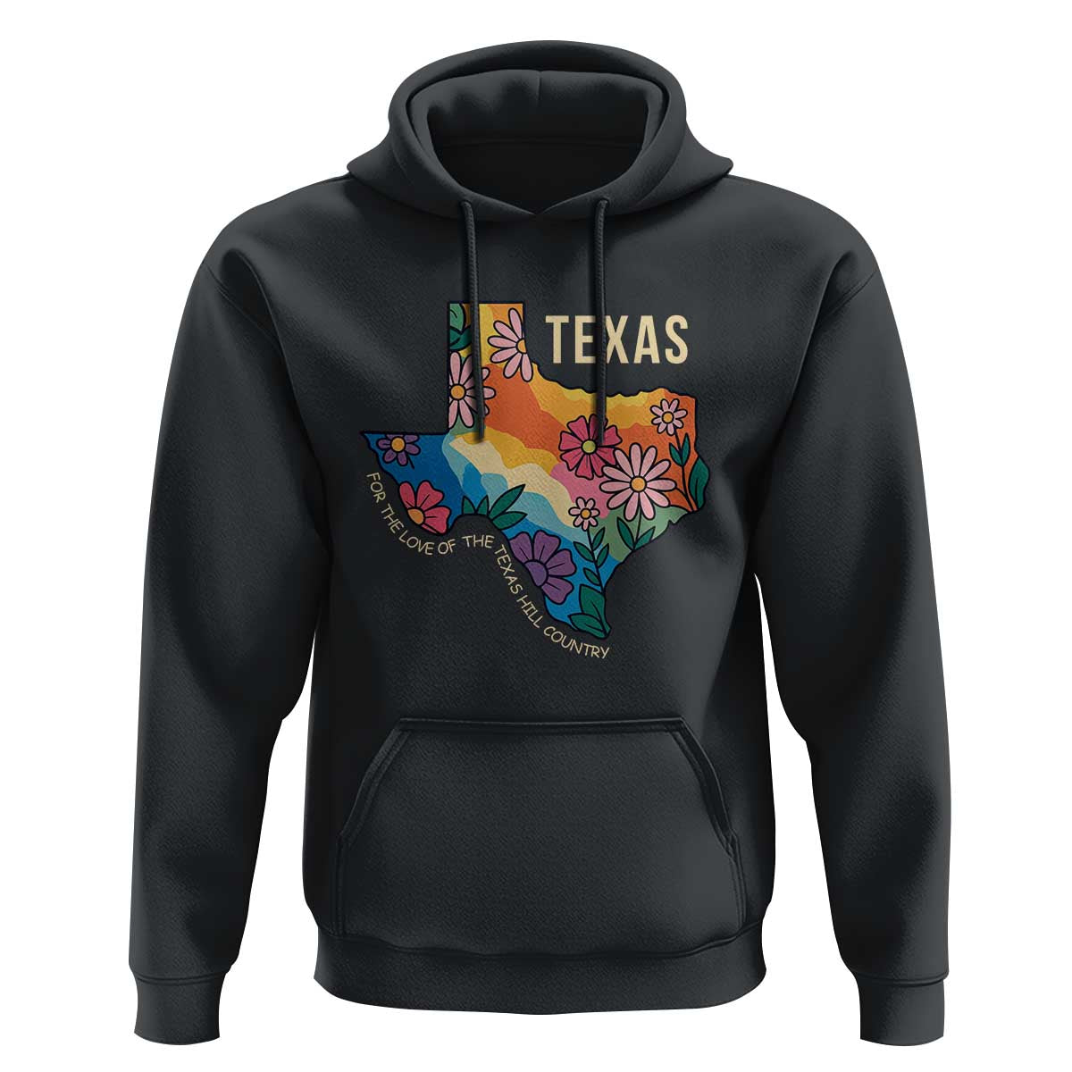 Texas Floral Boho Hoodie For the Love of the Texas Hill Country Southern Pride - Wonder Print Shop