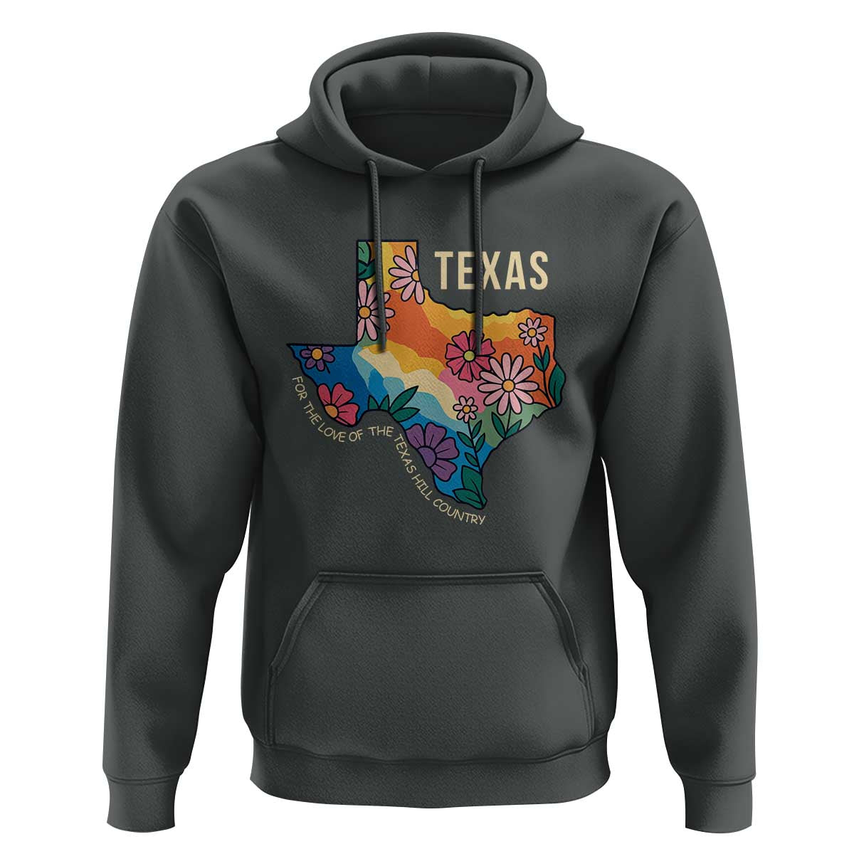 Texas Floral Boho Hoodie For the Love of the Texas Hill Country Southern Pride - Wonder Print Shop