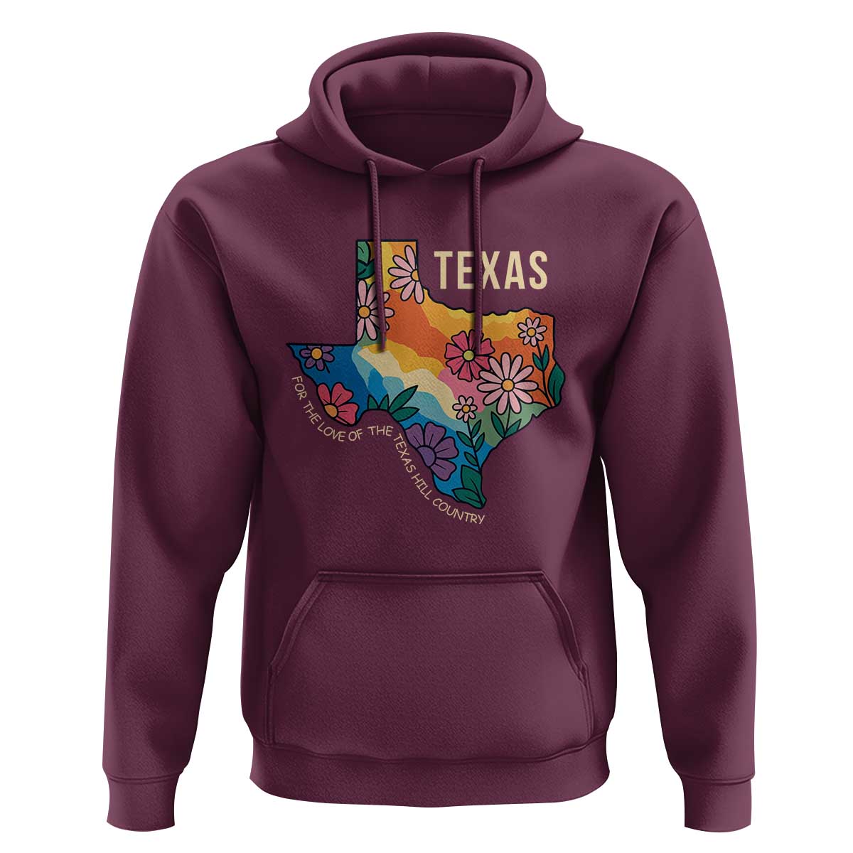 Texas Floral Boho Hoodie For the Love of the Texas Hill Country Southern Pride - Wonder Print Shop